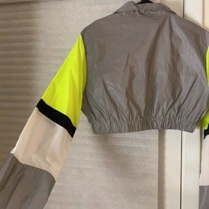 Metallic Cropped Windbreaker Top